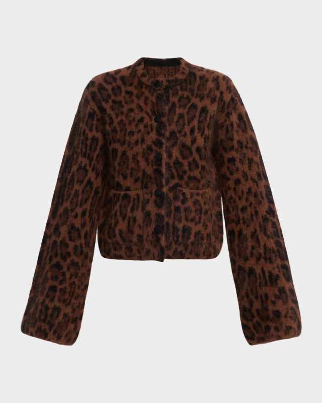 Barret Leopard-Print Cashmere Jacket